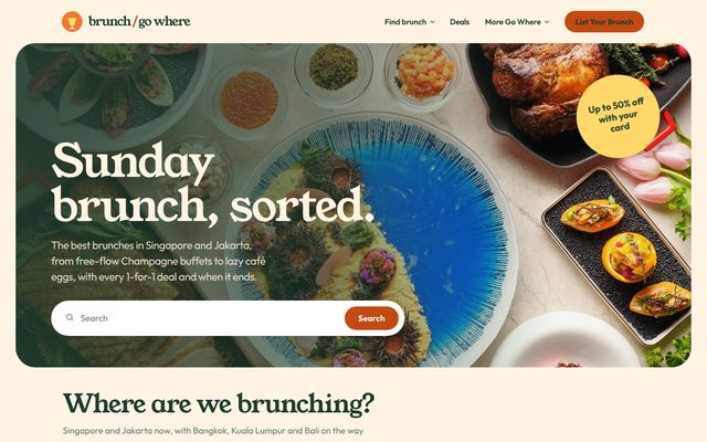 Brunch Go Where homepage