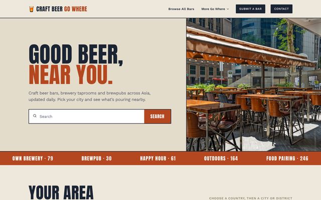 Craft Beer Go Where homepage